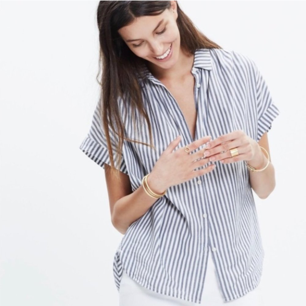 Madewell Central Shirt Cotton Chambray Stripe